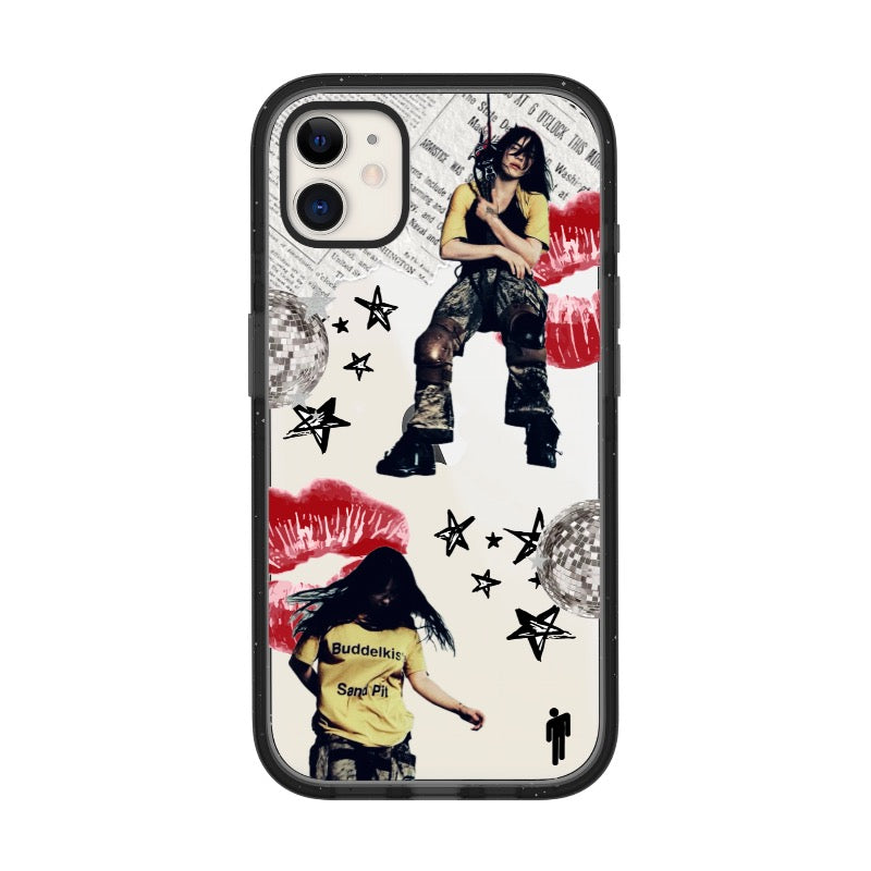 Custom Y2K Grunge Girl Phone Case – Red Lips, Disco Balls & Punk Star Vibes Phone Case  for iPhone 11 - 17, iPhone 17 Air Series ID 7951