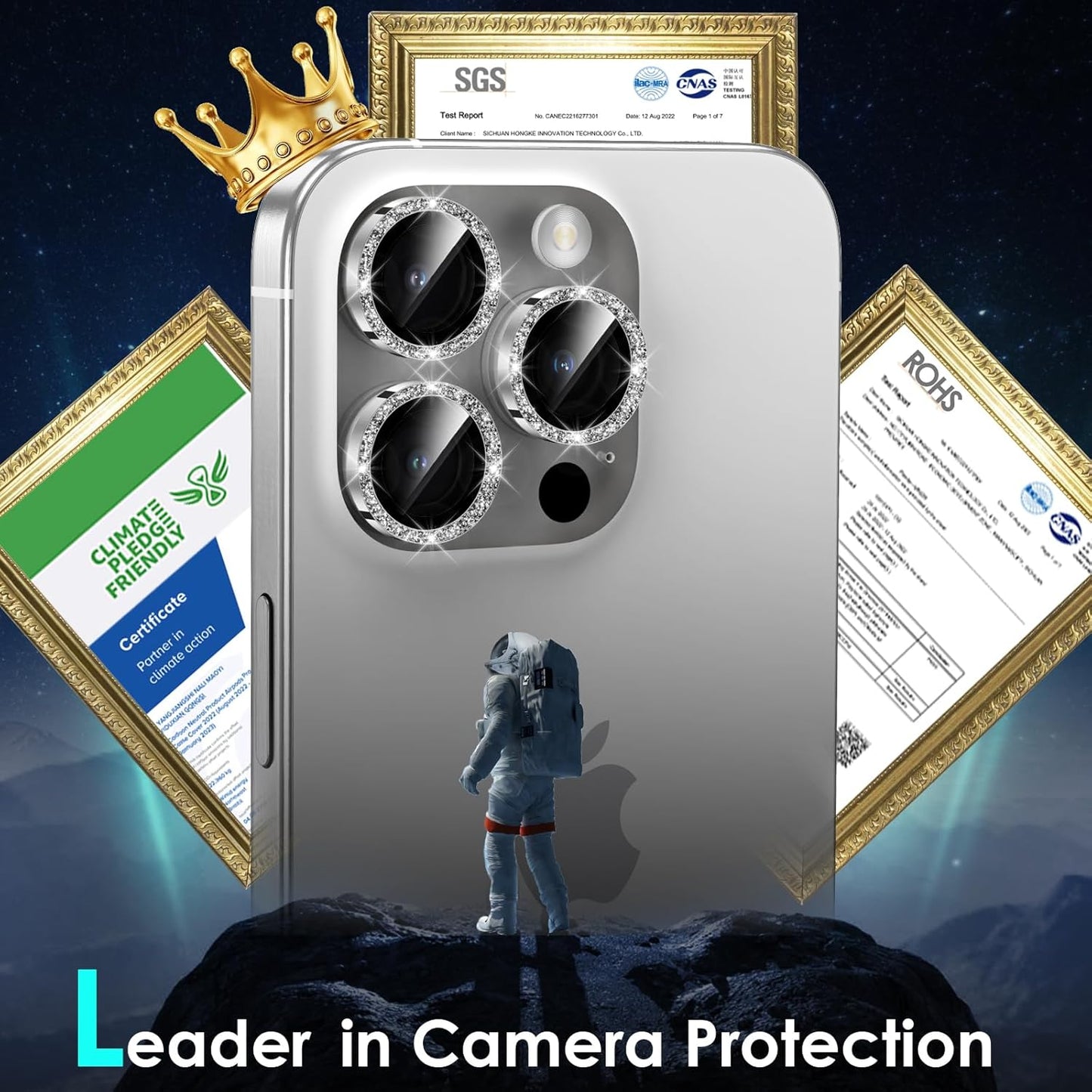 Silver Glitter Camera Lens Protector