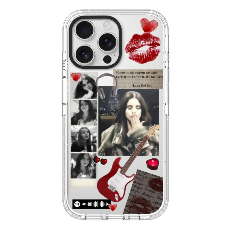 Custom Lana Del Rey Aesthetic Phone Case – Red Lips Collage Vintage Lyrics Cover Custom ID 1747724569252