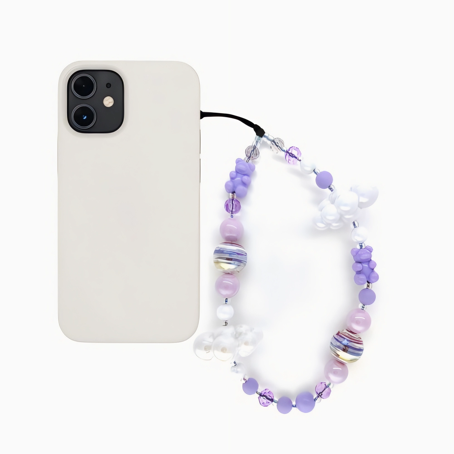 Lilac Orbit – Galaxy Beaded Phone Charm
