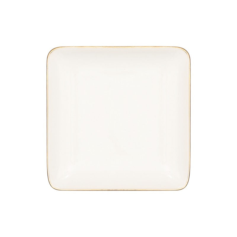 Custom Square Ceramic Jewelry Tray - Minimalist Personalized Ring Dish