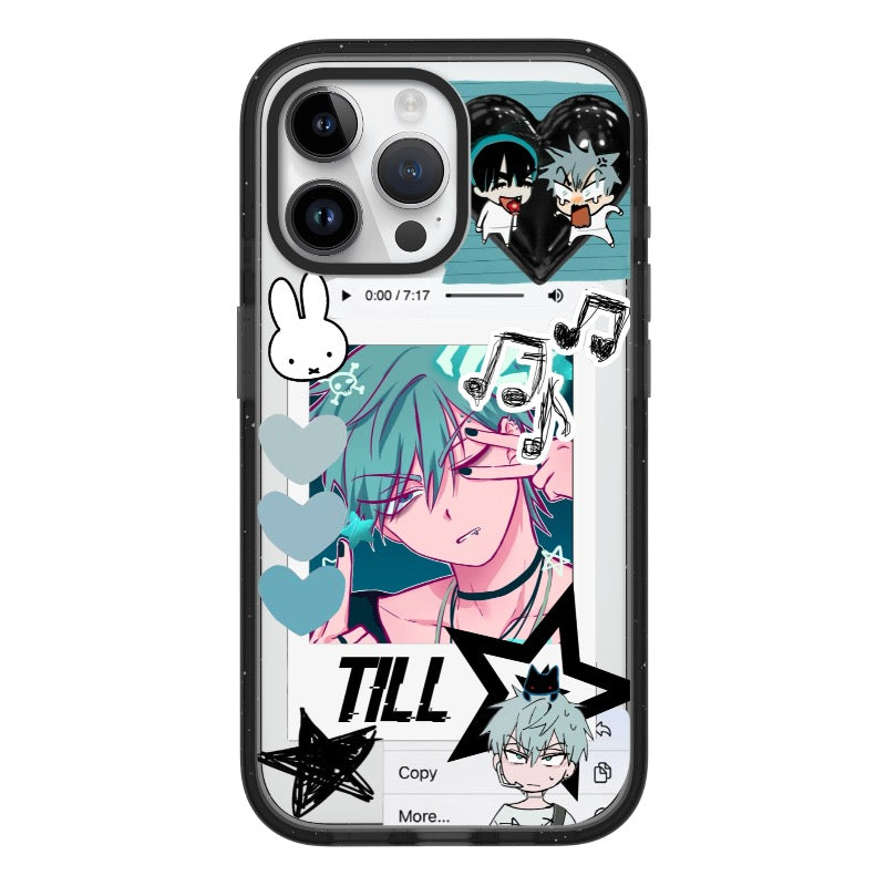 Custom Blue Anime Phone Case – Chill Vibe Aesthetic Design for iPhone 11 - 17, iPhone 17 Air Series