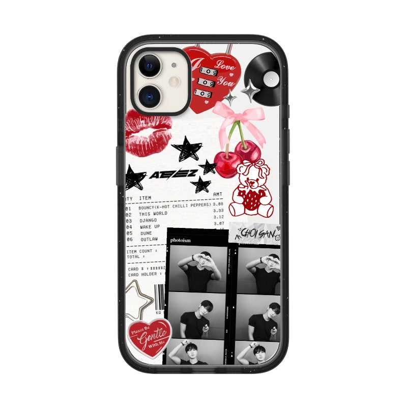 Customizable Phone Case ATEEZ Red & Black Sweet Edgy Collage  Track   Hugifts