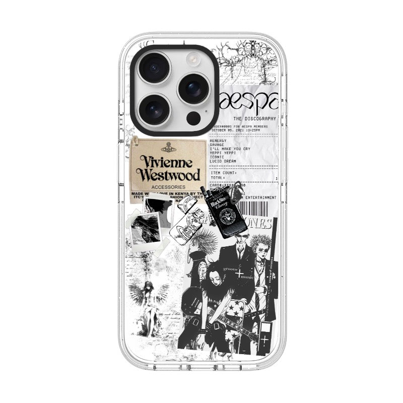 Custom Punk Collage Phone Case – Aesthetic Rock Style for iPhone 11 - 17, iPhone 17 Air Series