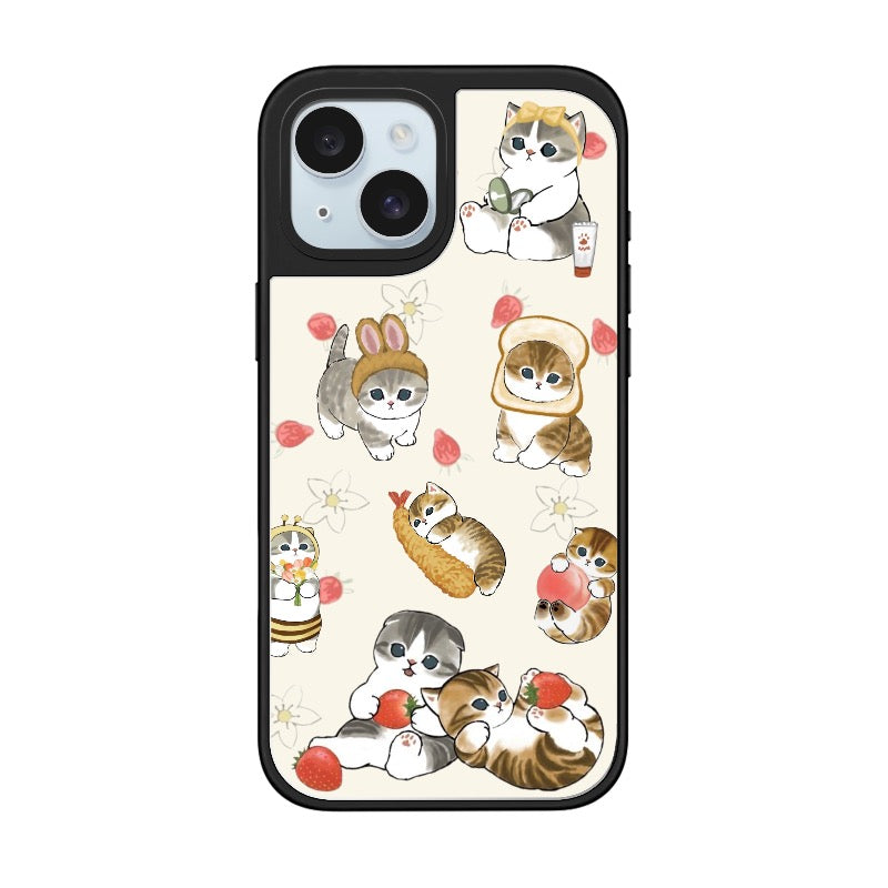 Custom Cute Cat Phone Case – Strawberry Snack Kitty Pattern