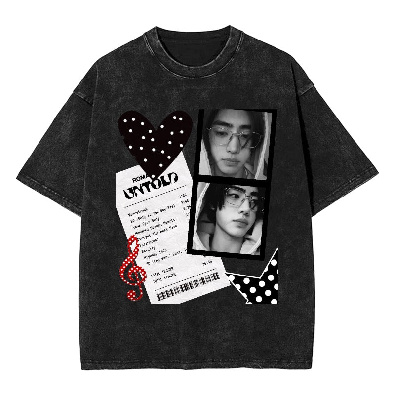 Custom Romance Untold Collage T-Shirt – Y2K Retro Music Style