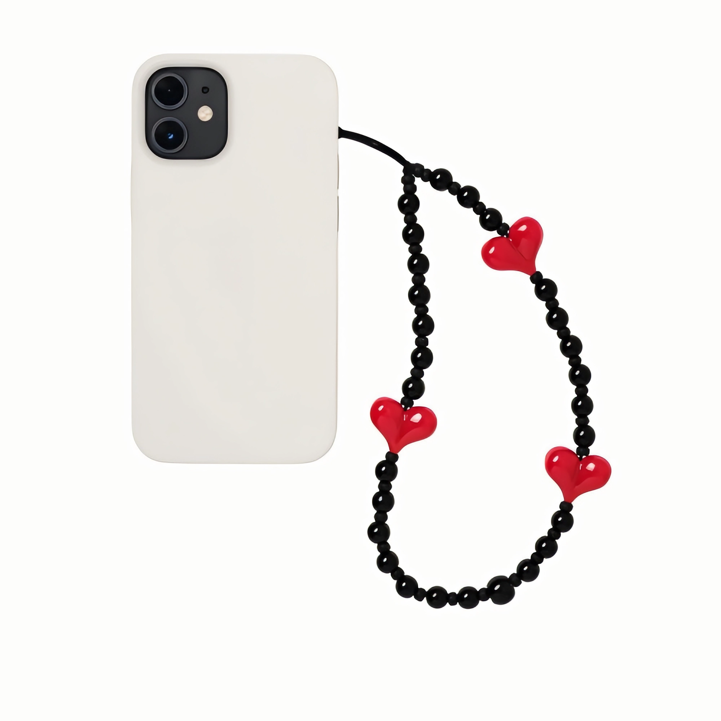 Love Punk – Red Heart Beaded Phone Charm