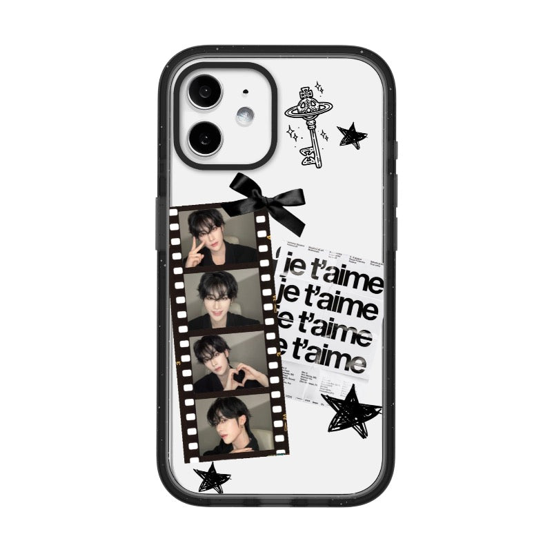 Custom Je T’aime Film Strip Phone Case – K-pop Aesthetic Design for iPhone 11 - 17, iPhone 17 Air Series