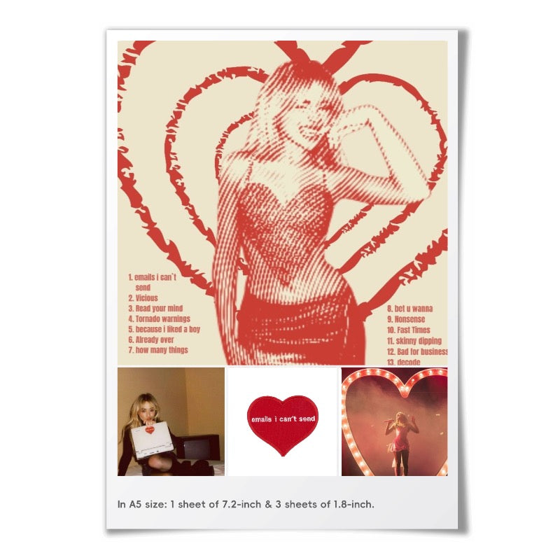 Sabrina Carpenter Emails I Can't Send Poster – Retro Aesthetic