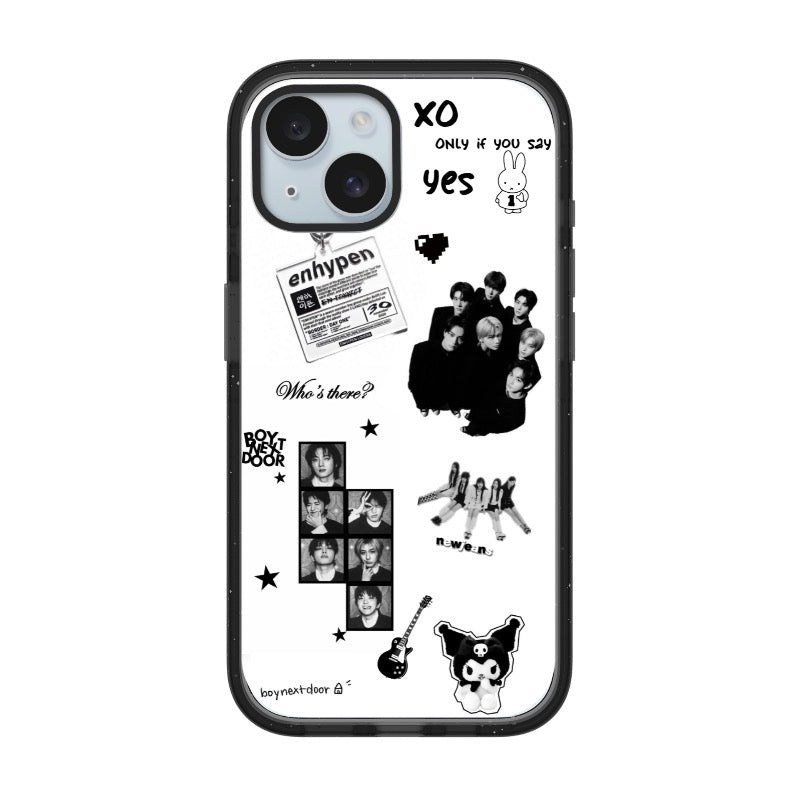 Custom K-pop Monochrome Collage Phone Case for iPhone 11 - 17, iPhone 17 Air Series