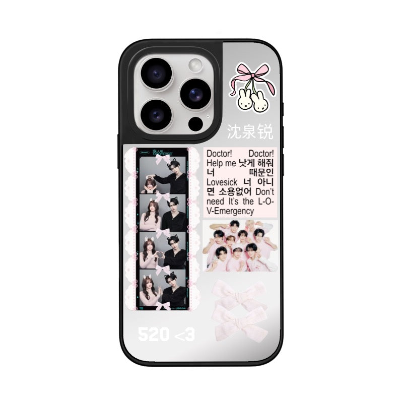 Custom K-pop Love Emergency Phone Case – Cute Couple Style for iPhone 11 - 17, iPhone 17 Air Series