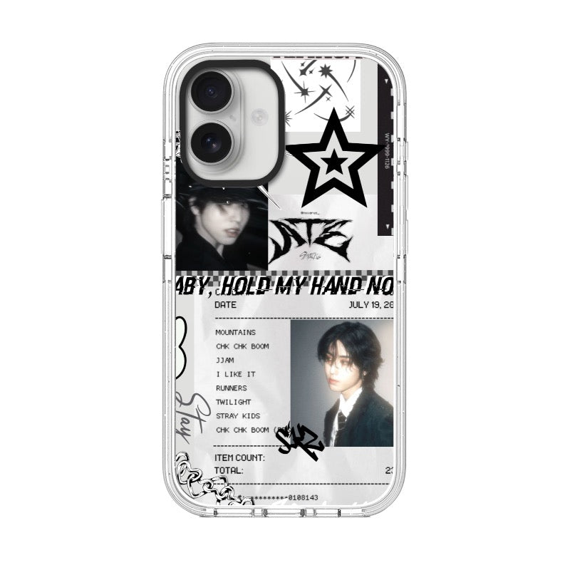 Custom Black & White Stray Kids iPhone Case with Graffiti Design for iPhone 11 - 17, iPhone 17 Air Series