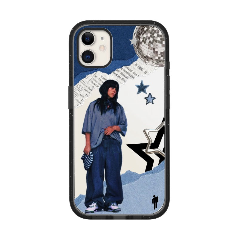 Custom Indie Street Style Phone Case – Denim Blue Girl, Stars & Collage Aesthetic Phone Case  for iPhone 11 - 17, iPhone 17 Air Series ID 7950