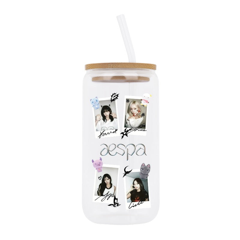 Custom Aespa Polaroid Glass Tumbler