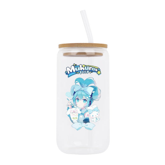 Custom Anime Glass Cup with Straw [13590]
