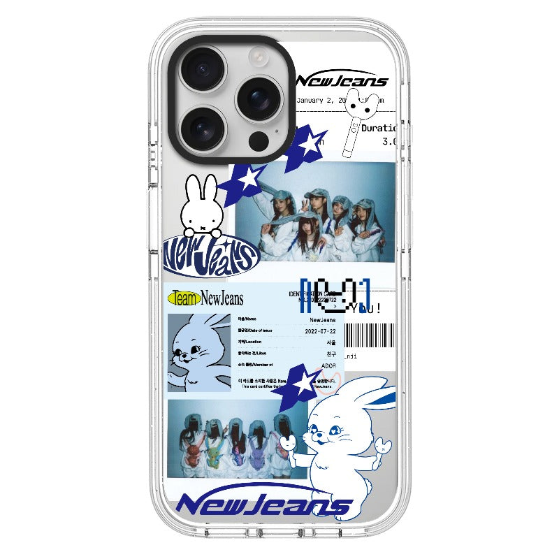 Customizable NewJeans Bunny iPhone Case – Kpop Ticket Style Design Phone Case  for iPhone 11 - 17, iPhone 17 Air Series [5239]
