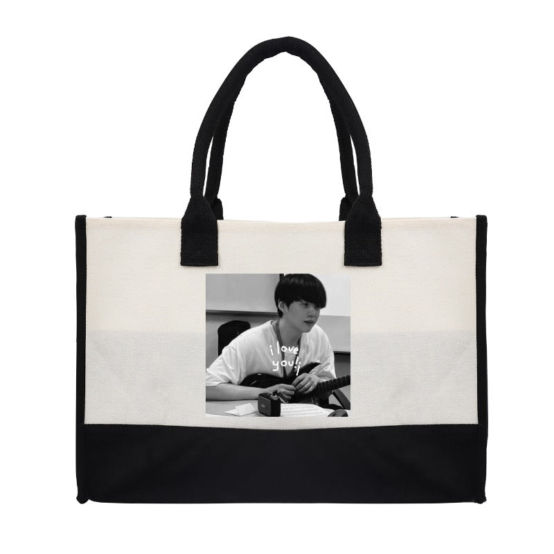 Custom Tote Bag with Black and White Musician Print [13220]