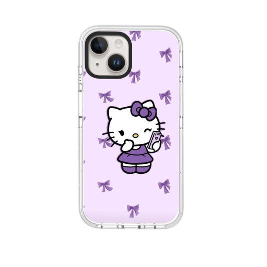 Custom Hello Kitty Purple Bow Phone Case – Cute Cartoon Design [13586]