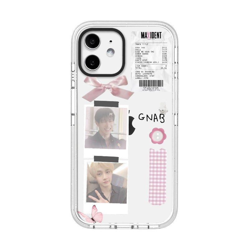 Custom K-pop Maxident Inspired Phone Case – Cute Polaroid Aesthetic with Pink Accents Phone Case [8423]