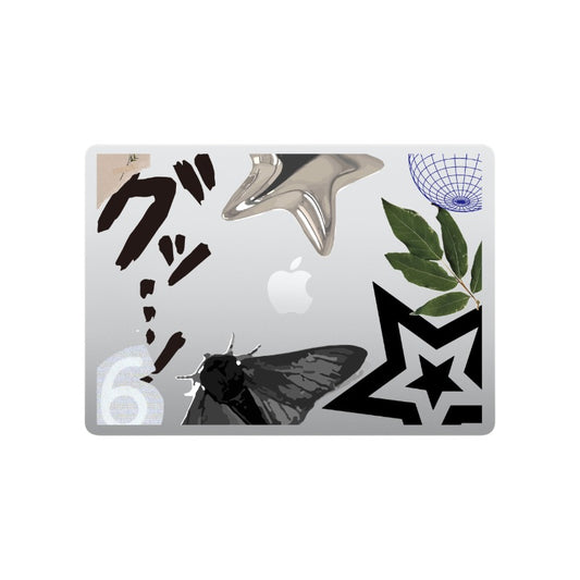 Retro Star & Nature Collage Custom MacBook Case [13315]