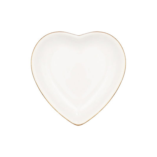 Custom Heart-Shaped Ceramic Jewelry Tray - Personalized Love Trinket Dish