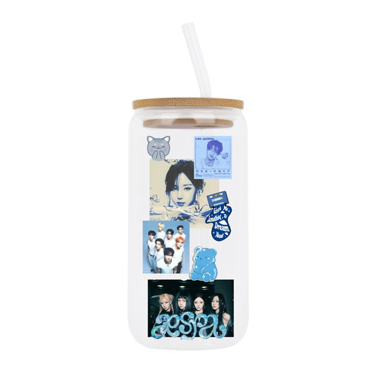 Custom K-pop Collage Glass Cup