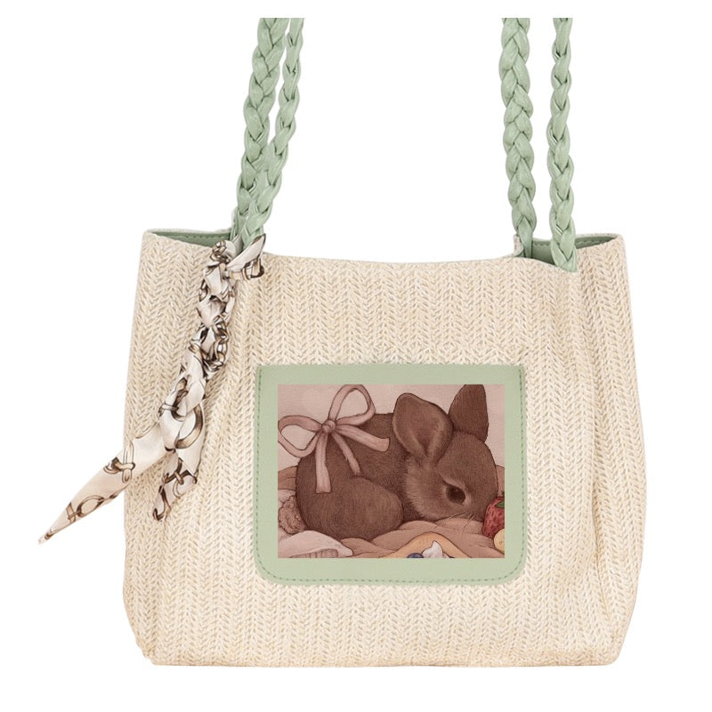 Custom Bunny Tote Bag – Cute Rabbit Canvas Handbag [13368]