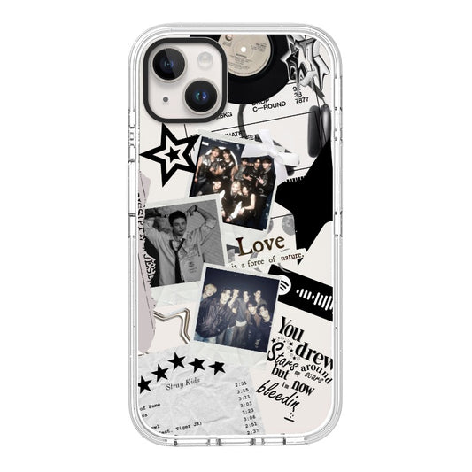 Custom Stray Kids Collage Phone Case – Black & White Star Design  for iPhone 11 - 17, iPhone 17 Air Series [13346]