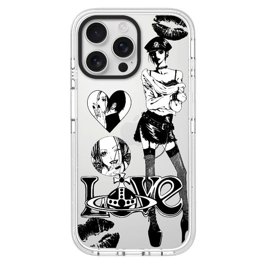 Custom NANA Punk Girl iPhone Case – Rock Style LOVE Typography Phone Case  for iPhone 11 - 17, iPhone 17 Air Series [959]