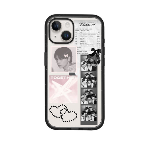 Custom TXT Phone Case – Pink & Black K-Pop Collage Design for All Models  for iPhone 11 - 17, iPhone 17 Air Series [13300]