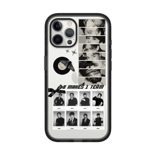Customizable ATEEZ iPhone Case – 8 Makes 1 Team Black & White Polaroid Collage Design Phone Case  for iPhone 11 - 17, iPhone 17 Air Series [8629]