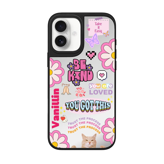 Custom Positive Affirmation iPhone Case – Be Kind, You Got This, Cute Cat and Flowers Design Phone Case  for iPhone 11 - 17, iPhone 17 Air Series [8219]