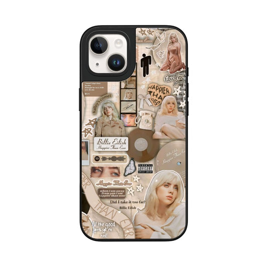 Custom Billie Eilish Happier Than Ever iPhone Case – Beige Aesthetic Collage Style Custom ID 1747983676513