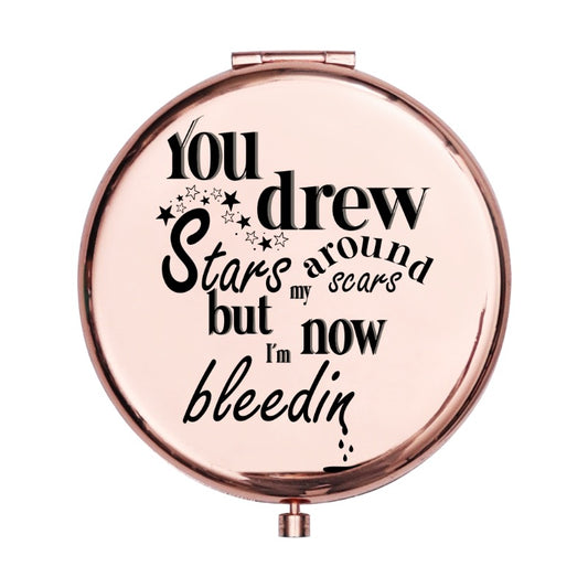 Custom Swiftie Lyric Compact Mirror – Taylor-Inspired Rose Gold Pocket Mirror [13416]