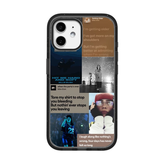 Custom Billie Eilish Lyrics Collage Phone Case – Emotional Quotes Design Phone Case ID 7882