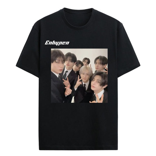 Custom ENHYPEN Fan Tee – Black K-pop Shirt