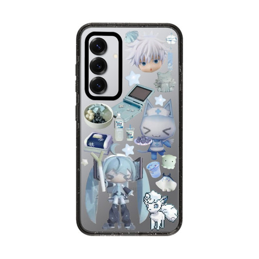 Custom Blue Anime Aesthetic Phone Case – Chibi Nurse Cat, Miku Style, Cute Frost Fox Design Phone Case [10441]