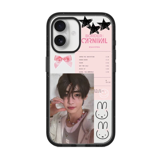 Custom ENHYPEN Border: Carnival K-Pop Phone Case – Pink Album Layout with Star and Bow Accents Phone Case [8419]