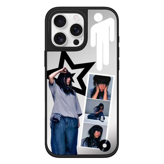 Custom Billie Eilish Collage Phone Case – Minimalist Gray Star Design  for iPhone 11 - 17, iPhone 17 Air Series [13508]