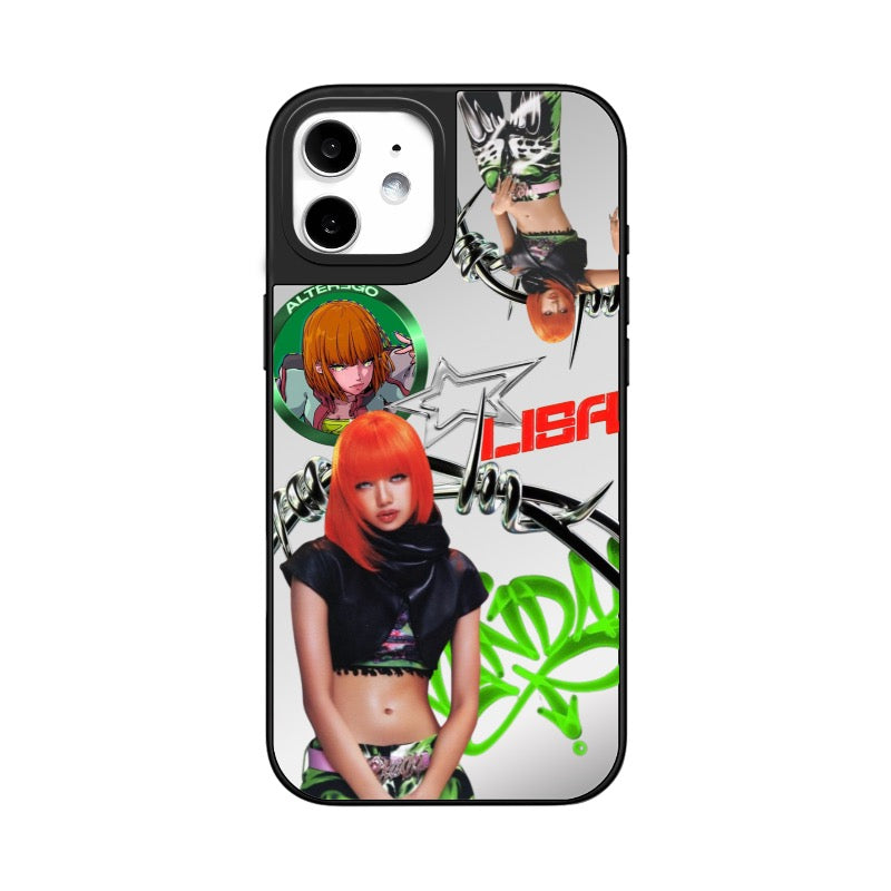 Custom Cyber Y2K Girl iPhone Case – Futuristic Graffiti & Chrome Aesthetic Phone Case [8284]