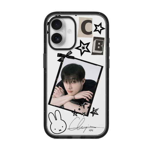 Custom K-pop Idol Inspired Phone Case – Monochrome Polaroid Aesthetic with Signature Phone Case  for iPhone 11 - 17, iPhone 17 Air Series [9575]
