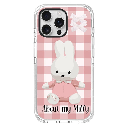 Custom Pink Gingham Bunny Phone Case – Miffy Plush & Bow Aesthetic Phone Case [2842]