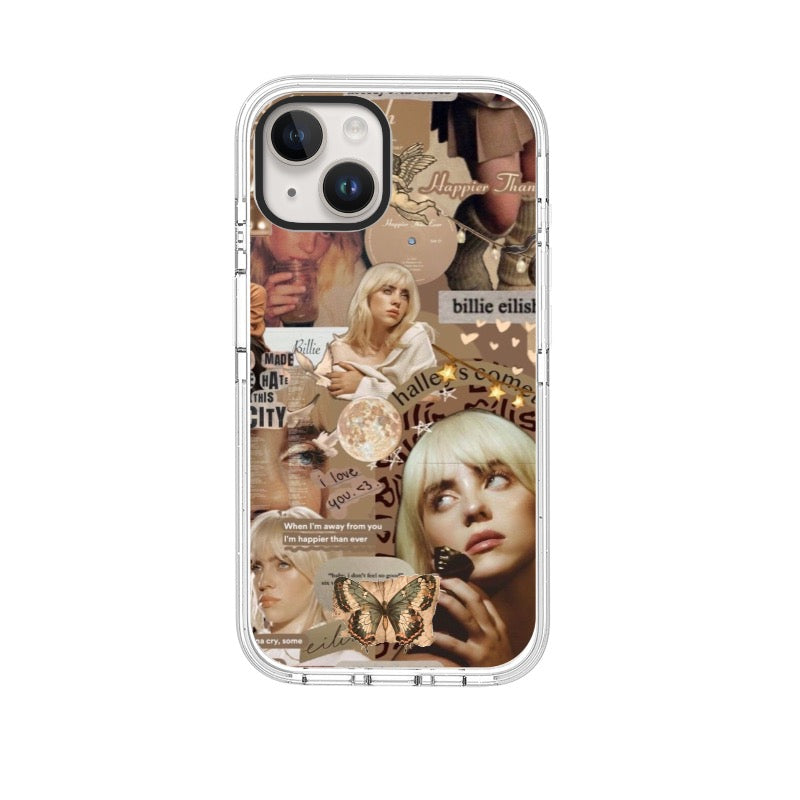 Custom Billie Eilish Collage Phone Case – Happier Than Ever Beige Aesthetic
