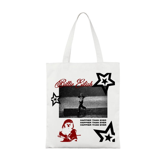 Custom Tote Bag – Happier Than Ever Inspired Design [13370]