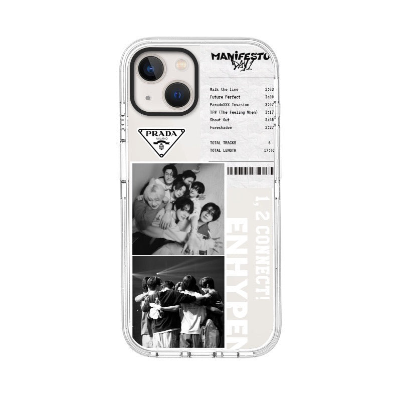 Custom ENHYPEN Case – Manifesto Day 1 Ticket Aesthetic × Team Spirit Phone Case [9397]