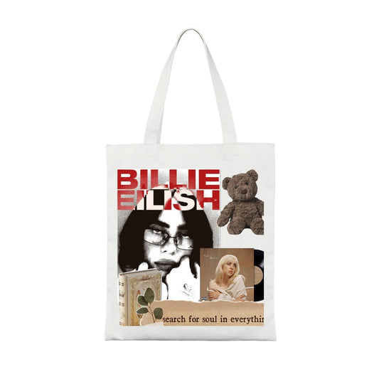 Custom Billie-Inspired Collage Tote Bag – Vintage Soul Search Aesthetic Totes [1225]