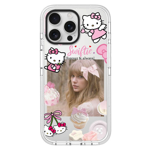 Custom Sweet Swiftie & Hello Kitty Case – Pink Bow & Cupcake Aesthetic Phone Case  for iPhone 11 - 17, iPhone 17 Air Series [3092]
