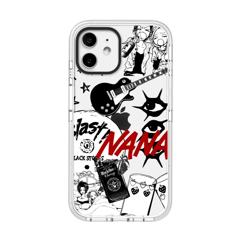 Custom NANA Anime iPhone Case – Punk Rock Guitar Collage Style, Inspired by Nana Osaki Phone Case  for iPhone 11 - 17, iPhone 17 Air Series [8169]