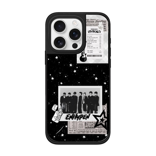 Customizable ENHYPEN Galaxy iPhone Case – Black Star Aesthetic Kpop Design Phone Case [9036]