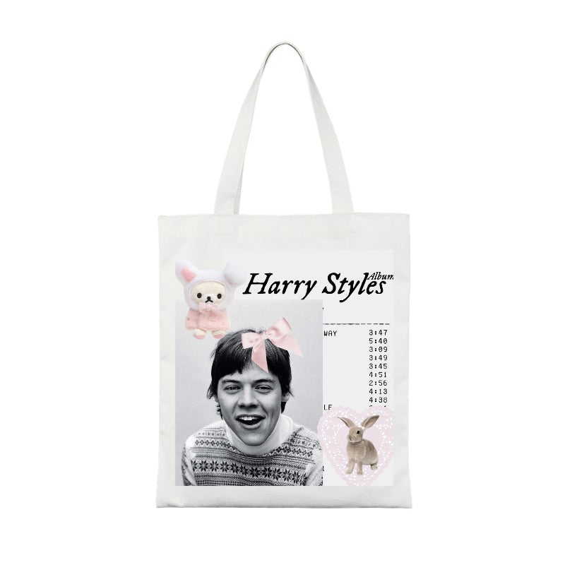 Custom "Harry Styles Album" Tote Bag – Softcore Aesthetic Fan Design Totes [5647]